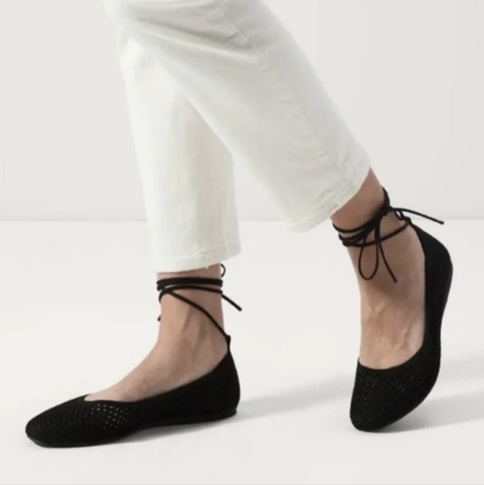 Rothy's Square Toe Mesh Wrap Flats 9.5